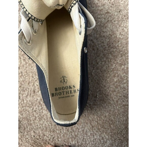 Brooks Brothers Navy Blue Canvas‎ Lace Up Casual Sneakers Mens Size 7 - Picture 7 of 8
